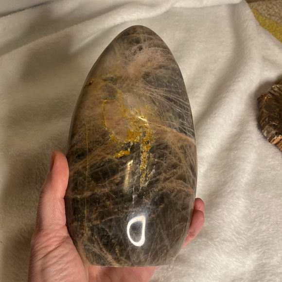 ✨ 3.4lbs (!) Large Black Moonstone Freeform | Smoky + Peach Flash | Feldspar ✨